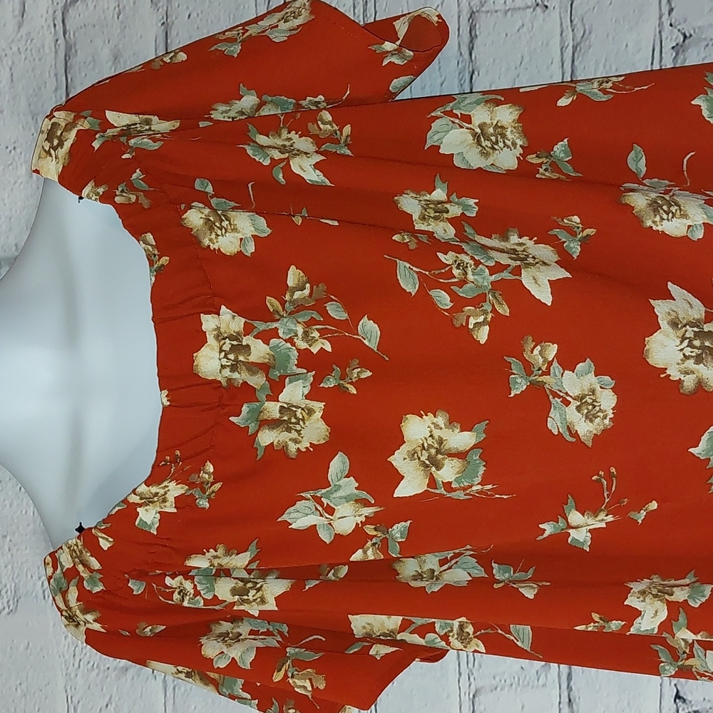 Off Shoulder Top Floral Perch by Blu Pepper XXXL Women PLUS Sz 3X - Picture 4 of 6